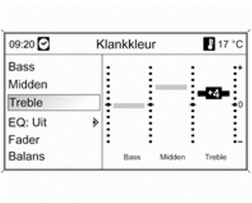 Instellingen bas, midden- en