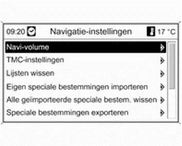 Navigatiesysteem instellen