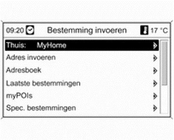 Invoer van de bestemming