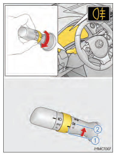 Bedienen van verlichting en ruitenwissers