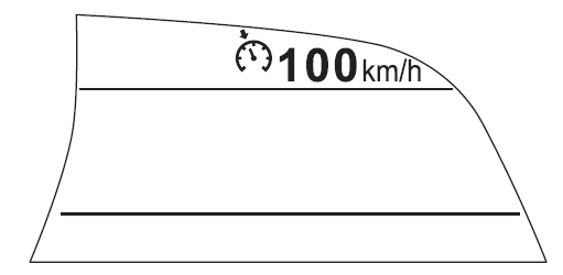 Display van ingestelde rijsnelheid van kruissnelheidsregelaar
