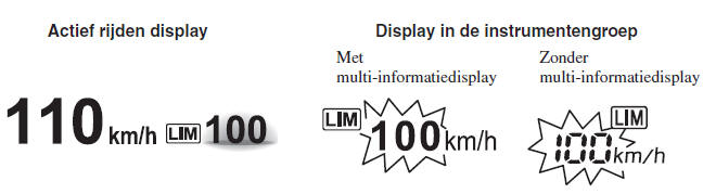 Aangegeven in Active Driving Display
